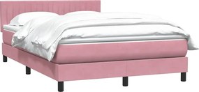 vidaXL Κρεβάτι Boxspring με Στρώμα Ροζ 160x210 εκ. Βελούδινο