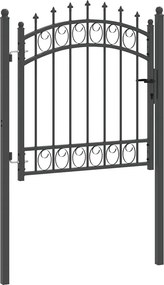 vidaXL Πύλη Φράχτη με Ακίδες EMMEN 100 x 100 cm Γκρι Κλειδώσιμο