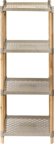 Ραφιέρα δαπέδου πλαστική - ξύλινη χρώμα φυσικό - μπεζ 45x38x112εκ.