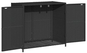 Ντουλάπι Αποθήκευσης Κήπου Μαύρο 83x45x76 εκ. Συνθετικό Ρατάν 365543