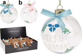 Γυάλινη Μπάλα Χριστουγέννων Baby 8cm σε 2 σχέδια 162340 (b)