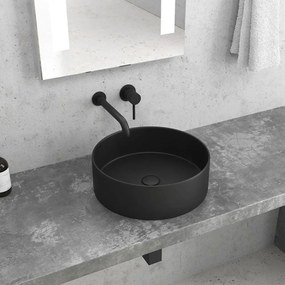 Νιπτήρας Επικαθήμενος LT 3134-MMB Φ35,5x12cm Black Matt Karag Porcelain