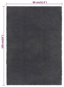 vidaXL Χαλί Ορθογώνιο Ανθρακί 80 x 160 εκ. από Βαμβάκι