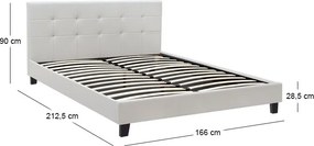 Κρεβάτι Sissy Megapap από τεχνόδερμα χρώμα λευκό 160x200εκ.