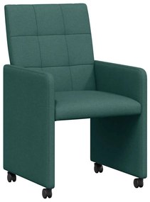 vidaXL Καρέκλες Φαγητού με Ρόδες 2 pcs Σκούρο πράσινο 58 x 65 x 94 εκ