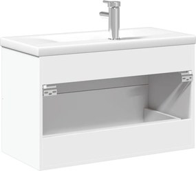 vidaXL Ντουλάπι Μπάνιου με Ενσωματωμένο Νιπτήρα Λευκό