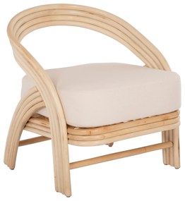 Πολυθρόνα DONITA C9838 Φυσικό Rattan με Λευκό Μαξιλάρι 67x74x78Υεκ. 67x74x78 εκ.