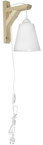 Απλίκα Τοίχου Με Φις Πρίζας Heronia Fis 31-1096 White