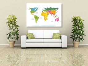 Εικόνα εξαιρετικό παγκόσμιο χάρτη με λευκό φόντο - 120x80