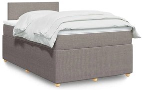 vidaXL Κρεβάτι Boxspring με Στρώμα Taupe 120x200 εκ. Υφασμάτινο