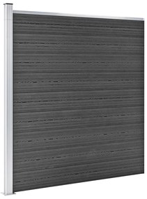 vidaXL Σετ Πάνελ Περίφραξης Μαύρο 1657 x (105-186) εκ. από WPC