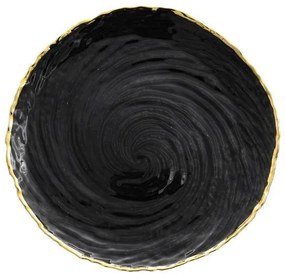 Πιατέλα Γυάλινη Στρογγυλή FL26 Fylliana Μαύρο 26x26x2 εκ. 26x26x2 εκ.