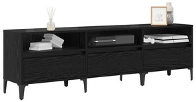 vidaXL Ντουλάπι TV Μαύρη δρυς 150 x 30 x 44.5 εκ. Επεξεργασμένο ξύλο