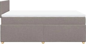 vidaXL Κρεβάτι Boxspring με Στρώμα Taupe 120x190 εκ. Υφασμάτινο