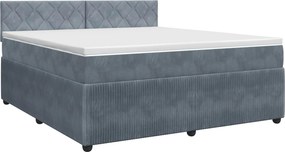 vidaXL Κρεβάτι box spring με στρώμα Σκούρο Γκρι 140 x 200 cm Βελούδο