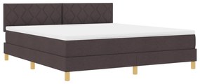 vidaXL Κρεβάτι Βαφής με Στρώμα Σκούρο Καφέ 180x200 εκ. Ύφασμα