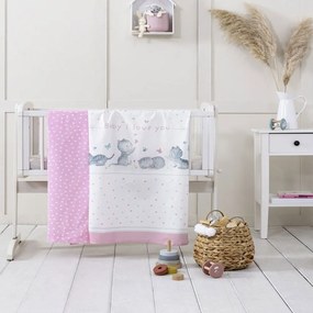 Σεντόνια Βρεφικά Baby Love (Σετ 2τμχ) Pink Nima Λίκνου 70x110cm 100% Βαμβάκι