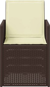 vidaXL Καρέκλες Εστιατορίου Κήπου 2 pcs Καφέ και Κρεμ PP