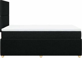 vidaXL Κρεβάτι Boxspring με Στρώμα Μαύρο 120x190 εκ. Υφασμάτινο