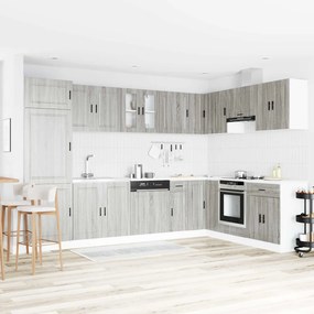 vidaXL Βάση νιπτήρα με αποθήκευση Porto 2 pcs Γκρι Επεξεργασμένο ξύλο