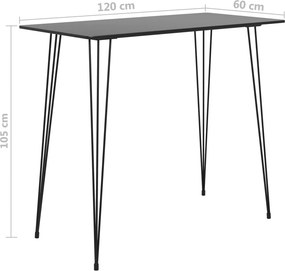 vidaXL Τραπέζι Μπαρ Μαύρο 120 x 60 x 105 εκ.