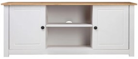 vidaXL Έπιπλο TV Λευκό 120x40x50 εκ. Μασίφ Ξύλο Πεύκου Σειρά Panama