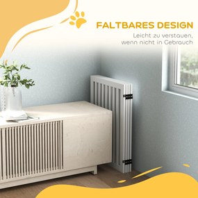 Pet Gate Stair Gate Safety Gate 4 τεμαχίων Πτυσσόμενο λευκό