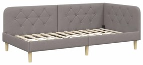 vidaXL Κρεβάτι Γωνίας Taupe 100 x 200 cm ύφασμα