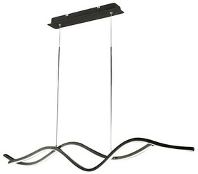 Φωτιστικό Οροφής - Ράγα Sinuo 3666-45-101 36W Led 112x200cm Black Fabas Luce Μέταλλο, Μεθακρυλικό