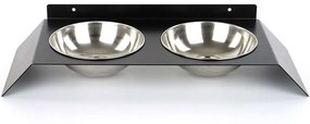 Μπωλ Φαγητού Κατοικιδίων 2 Θέσεων 268EVL1401 50x20x6cm Silver-Black Hanah Home