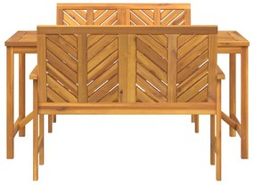 vidaXL Σέτ φαγητού για κήπο 3 pcs Καφέ Στερεό Ξύλο Ακακίας