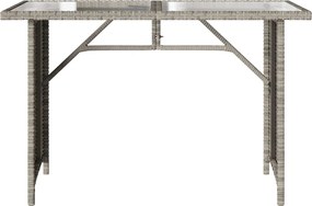 vidaXL Σετ Τραπεζαρίας Κήπου 2 τεμ. Γκρι Συνθ. Ρατάν με Μαξιλάρια