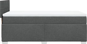 vidaXL Κρεβάτι Boxspring με Στρώμα Σκούρο Γκρι 80x200 εκ. Υφασμάτινο