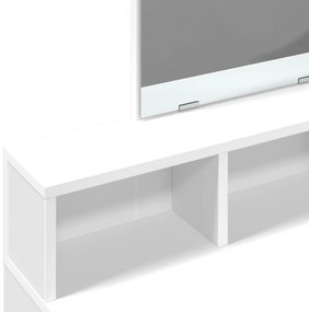 vidaXL Μπουντουάρ με Καθρέφτη Λευκό 80x41x144,5 εκ.