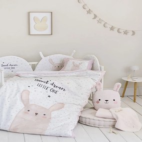 Πάντα Κούνιας Lovely Bunny White-Pink Nima 40x200cm 100% Cotton