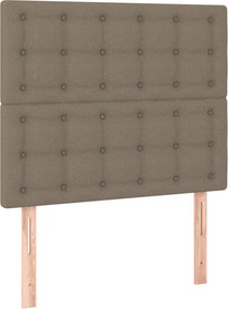 vidaXL Κρεβάτι Boxspring με Στρώμα Taupe 80x200 εκ. Υφασμάτινο