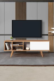Έπιπλο Τηλεόρασης Καρυδί / Λευκό DACRAVU 130x35x18