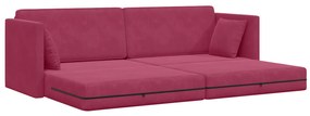 vidaXL Καναπές-κρεβάτι 2 σε 1 Κρασί κόκκινο 213x144x60 cm Βελούδο