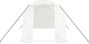vidaXL Θερμοκήπιο με Ατσάλινο Πλαίσιο Λευκό 8 μ² 4 x 2 x 2 μ.
