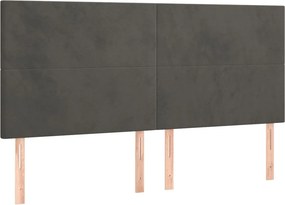 vidaXL Κρεβάτι Boxspring με Στρώμα Σκούρο Γκρι 180x200 εκ. Βελούδινο