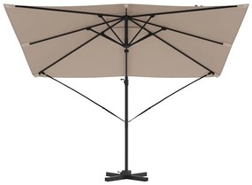 vidaXL Ρώμη Ομπρέλα Taupe 286 x 285 x 265 εκ Πολυεστέρας και Αλουμίνιο