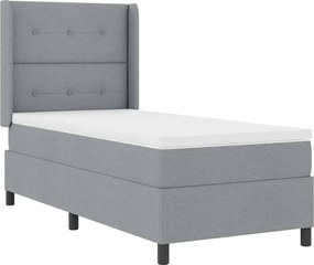 vidaXL LED Κρεβάτι με βάθρο Ανοιχτό γκρι 80 x 200 cm ύφασμα