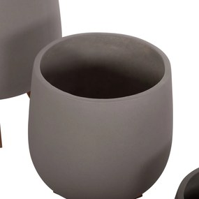 ΣΕΤ 3 ΓΛΑΣΤΡΕΣ ΜΕ TEAK ΒΑΣΕΙΣ TRYLL HM4681.03 FIBER CEMENT--ΓΚΡΙ