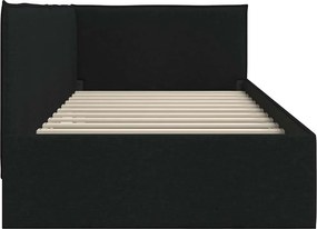 vidaXL Κρεβάτι Γωνίας Μαύρο 100 x 200 cm ύφασμα
