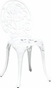 vidaXL Σετ Μπιστρό Κήπου 3 pcs Λευκό Αλουμίνιο