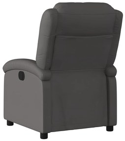 vidaXL Πολυθρόνα Ηλεκτρική Ανακλινόμενη Γκρι από Γνήσιο Δέρμα