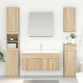 vidaXL Ντουλάπι νιπτήρα με αποθήκευση Δρύς Sonoma Επεξεργασμένο ξύλο