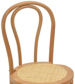 Σκαμπό μπαρ Thonet φυσικό ξύλο οξιάς-έδρα φυσικό rattan 41x50x105εκ 41x50x105 εκ.