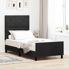 vidaXL Κρεβάτι Μαύρο 100x200 εκ Βελούδο