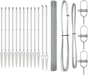 vidaXL Στύλος Περιφράξεων Ασημί 25 x 1,5 μ (16 x 16 χλστ. πλέγμα)